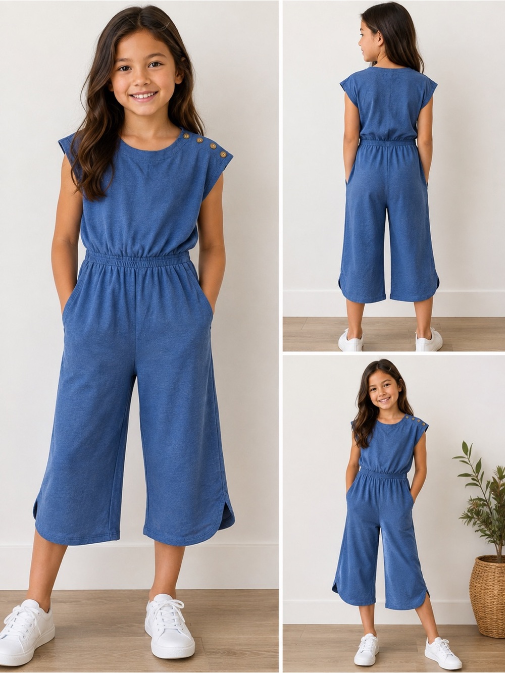 GAP Kids Blue Wide Leg Jumpsuit Size Small